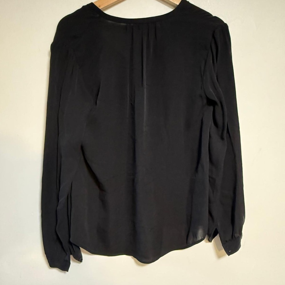 Equipment Femme Black Silk Long Sleeve Tassel Blouse Women’s Size S - Picture 7 of 8